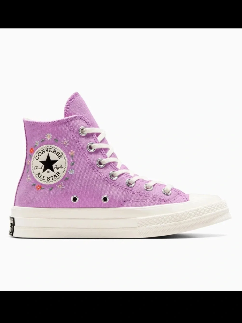 Converse Chuck 70 High Tops “Little Flowers” Grape Fizz Women’s Sz 9.5/Mens 7.5 - Picture 2 of 11